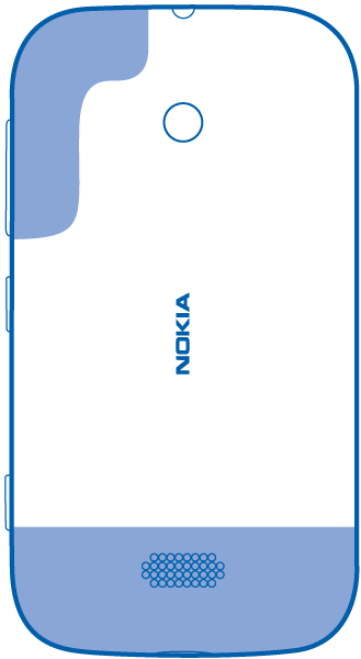 With back of phone
facing you, antenna area is at top left and along bottom of phone.