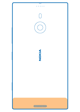 With back of phone
facing you, antenna area is along bottom of phone.